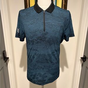 Lacoste Black and Blue Camo Mens Polo Shirt